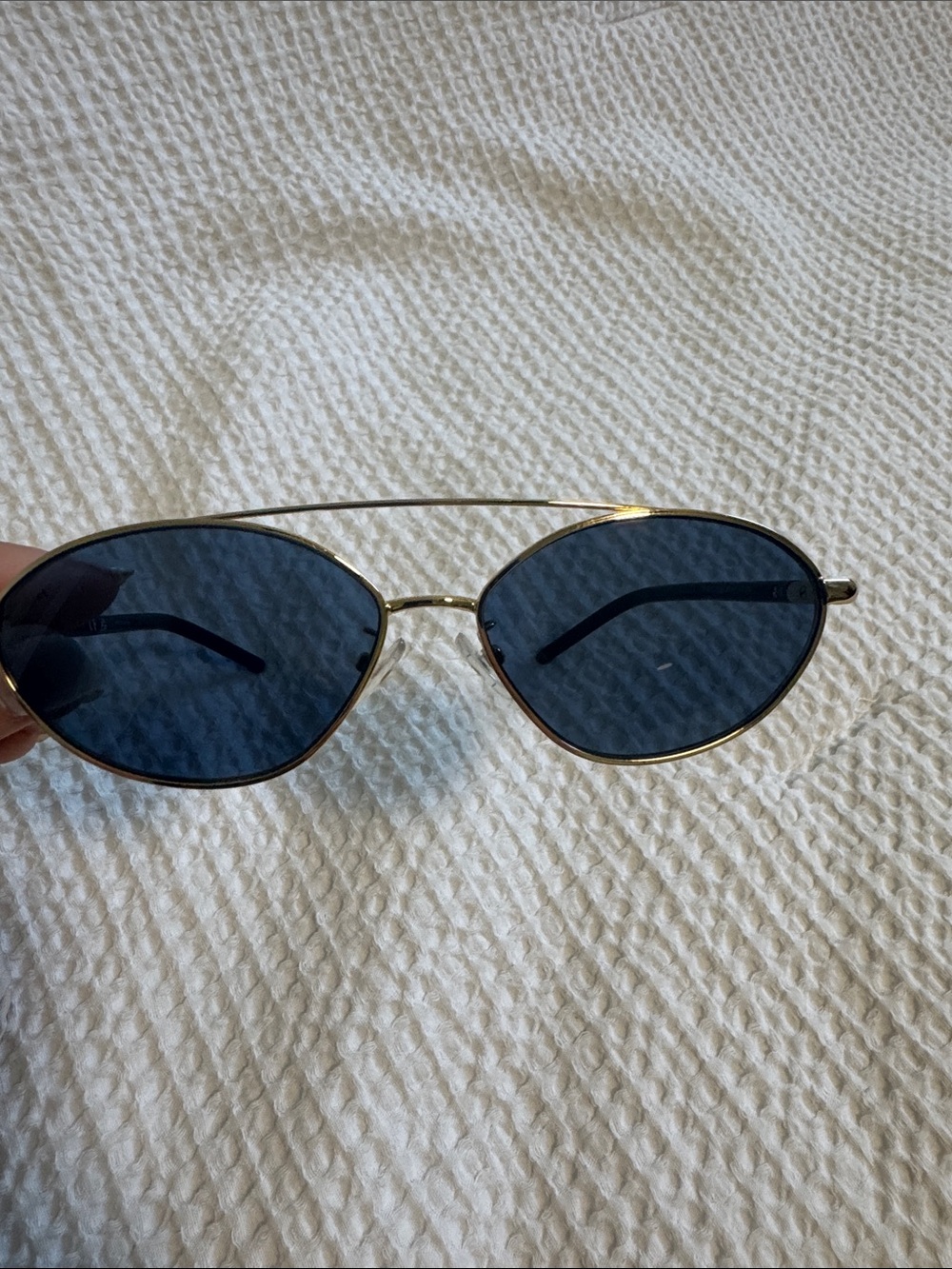 Tory Burch Gold Frame Navy Lens Women's Sunglasses